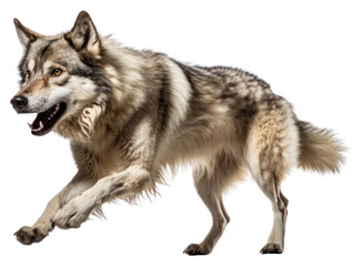 Obraz premium PNG Majestic wolf in motion