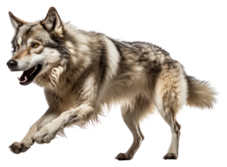 PNG Majestic wolf in motion