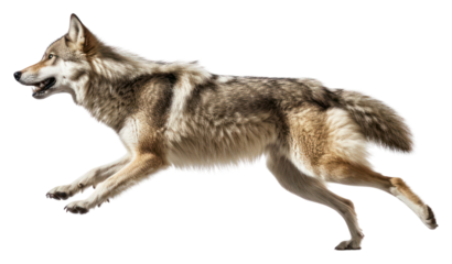 PNG Running wolf on white background