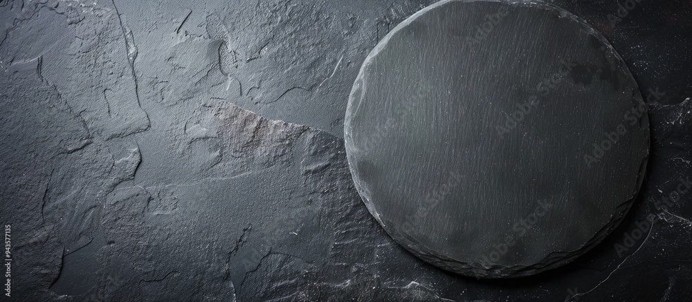 Poster slate plate with no food on it suitable for a copy space image ideal for food related themes like co