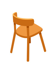 Modern comfortable wooden armchair. Isometric style. Vector illustration isolated on white background