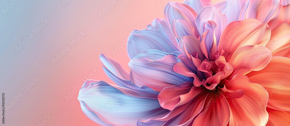 Fototapete Abstract flower over soft gradient background with copy space image