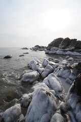 Seaside scenery in winter