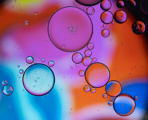 Gorgeous background with pink, blue and orangebubbles