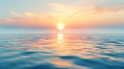 Serene Ocean Sunset with Soft Pastel Sky