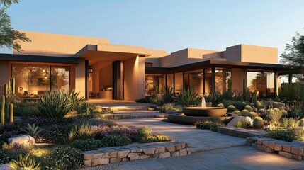 Obraz premium Modern Desert Oasis House