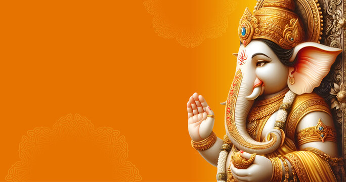 illustration of Lord Ganpati background for Ganesh Chaturthi festival of India