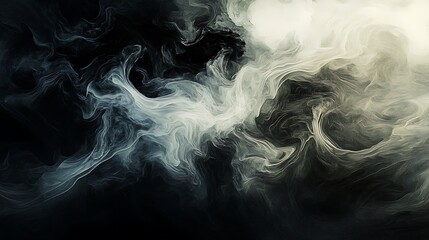 Ethereal Swirls of Smoke Creating a Mysterious Abstract Background