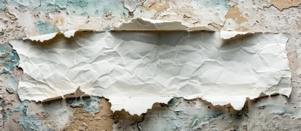Poster A torn paper with a cardboard backdrop carries a message on educational development serving as a symbolic representation for educational progress featuring copy space image