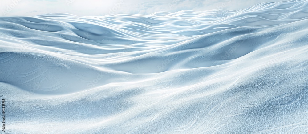 Poster winter landscape with snow covered ground featuring intricate wind carved patterns ideal for a copy 