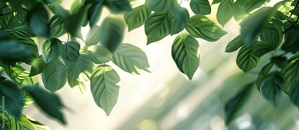 Fototapete Summer image featuring leaf shadows creating a background with copy space image