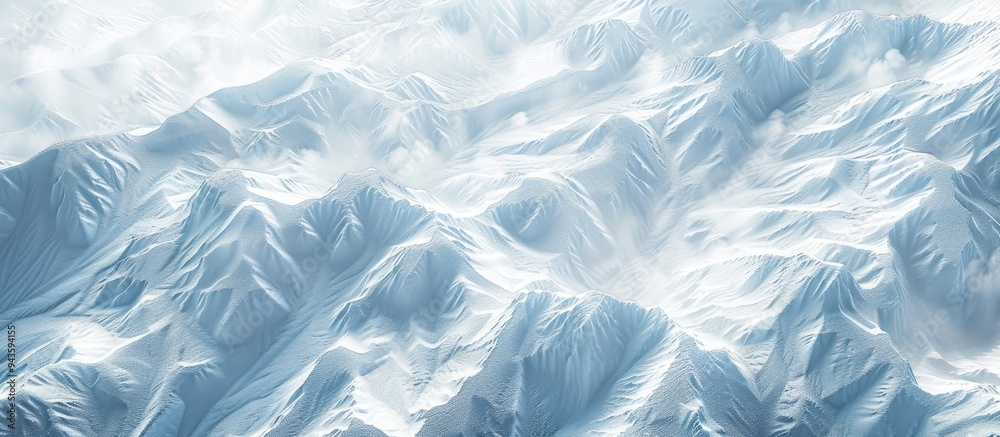 Aufkleber Scenic winter setting with snowy terrain showing intricate wind carved patterns Ideal for backgrounds and designs with a top down view featuring a blank area for adding text or images