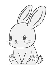 Cute Cartoon White Bunny SVG