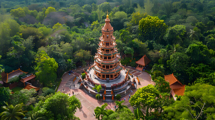 Thai tourist attractions and temples and culture