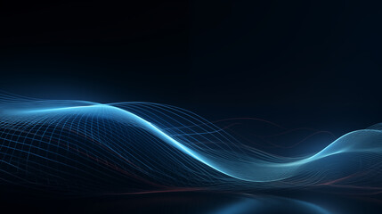 Abstract Blue Wave On Dark Background