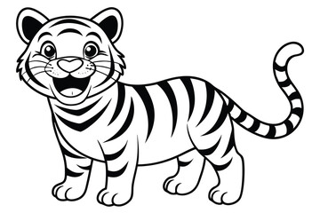 Friendly tiger  silhouette vector illustration G.eps