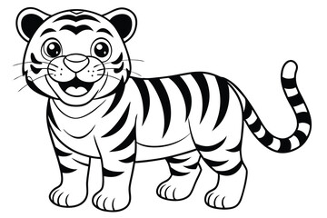 Friendly tiger  silhouette vector illustration I.eps