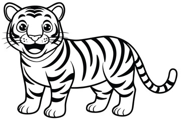 Friendly tiger  silhouette vector illustration H.eps