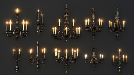 Sparkling Elegance - Luxurious Chandelier Set illuminating in a Stylish Room