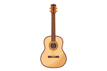 Naklejka premium A beautifully designed acoustic guitar showcasing its wood texture and craftsmanship, perfect for music and art lovers. Isolated on transparent background.