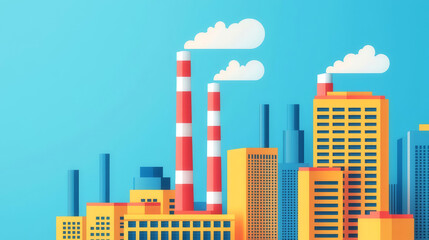 Obraz premium Sustainable production icons, industrial assembly