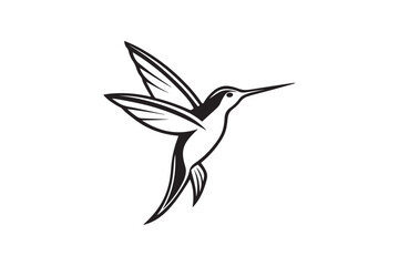 Obraz premium Hummingbird silhouette vector illustration
