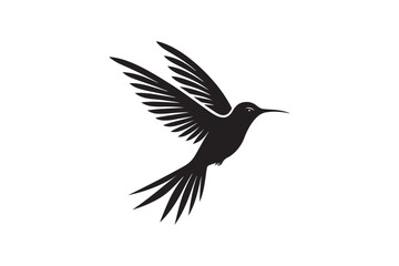 Fototapeta premium Hummingbird silhouette vector illustration
