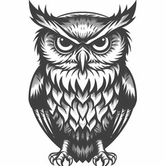 Fototapeta premium Owl vector image ,Art nouveau artistic image of Owl in a round shape