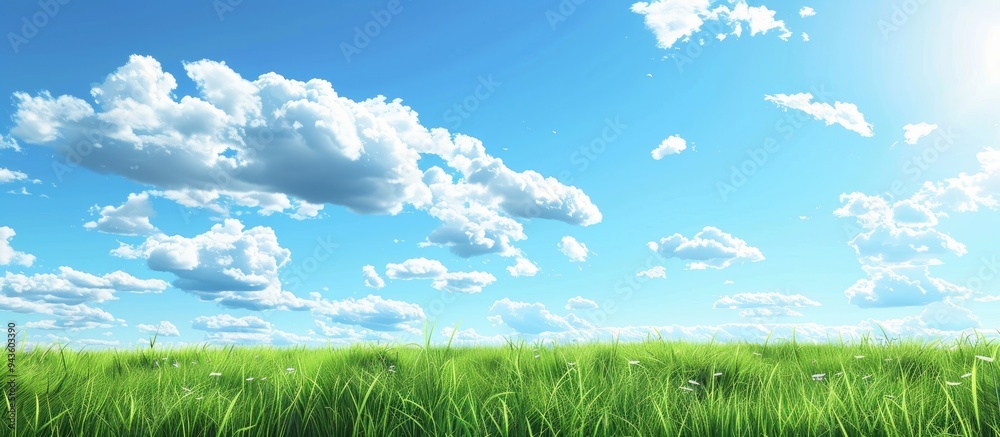 Aufkleber summer sky and white clouds create a picturesque scene with vast copy space image