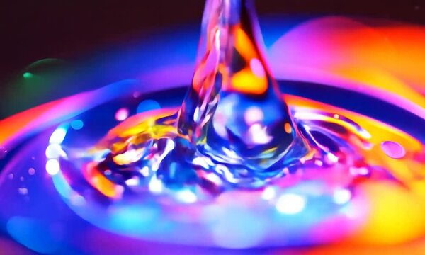 Colorful, iridescent water drop. Generative AI