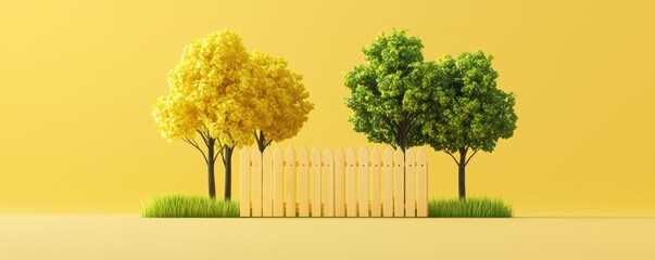 Wildlife enclosure flat design front view conservation theme 3D  Split-complementary color scheme