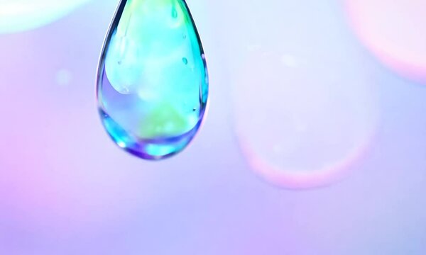 Colorful, iridescent water drop. Generative AI