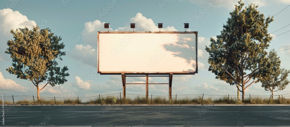 Aufkleber empty billboard ideal for displaying outdoor advertising with copy space image available