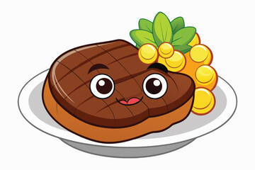 Grilled Steak with a Side of Mashed Potatoes C.eps