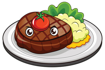 Grilled Steak with a Side of Mashed Potatoes A.eps