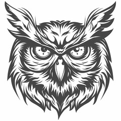 Obraz premium Owl vector image ,Art nouveau artistic image of Owl in a round shape