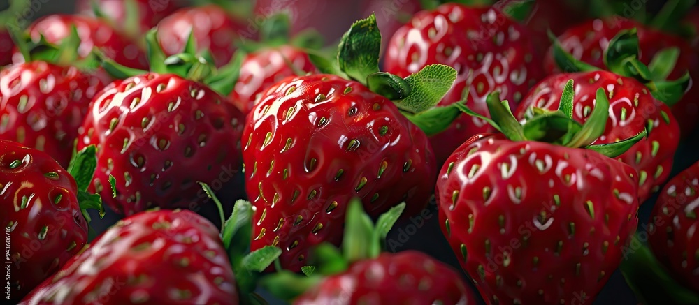 Canvas Prints close up of mouthwatering juicy strawberries with copy space image available