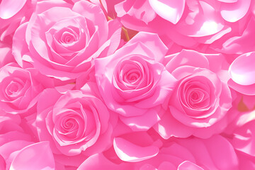 華やかなピンクのバラを敷き詰めた背景