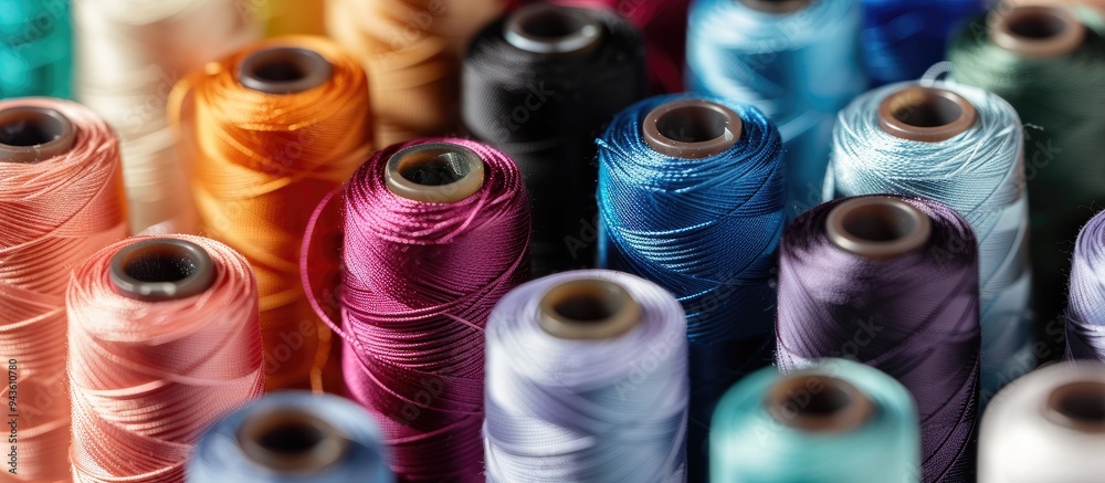 Poster Choose from various solid colors of the Bottom Line thread for your sewing and embroidery projects to enjoy a wide array of options with copy space image