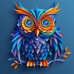 Obraz premium Owl vector image ,Art nouveau artistic image of Owl in a round shape