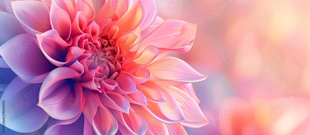 Poster Abstract flower over soft gradient background with copy space image