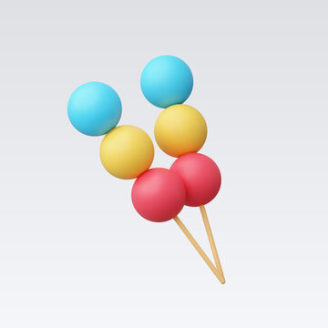 3d Realistic Dango Icon vector illustrations