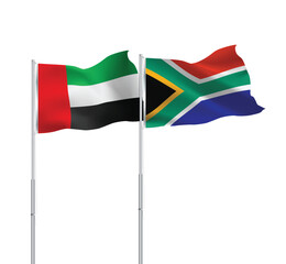 UAE,South Africa flags together on pole