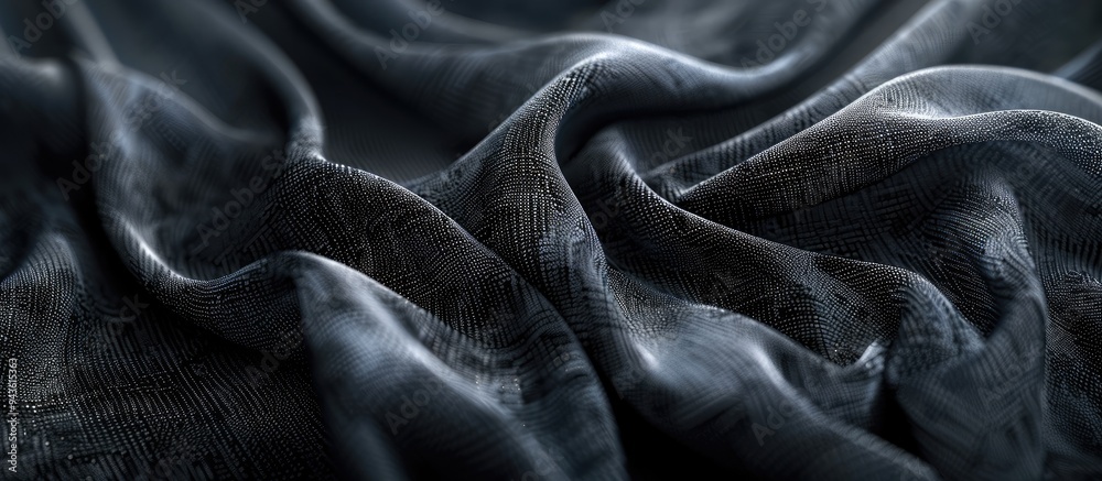 Fototapete detailed close up view of an abstract fabric from textile as a background with copy space image