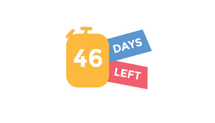 46 days left Countdown number banner templates. time icon. Vector Illustration 
