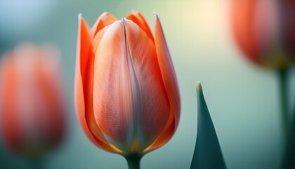 minimalistic photo of tulip bud abstract floral background