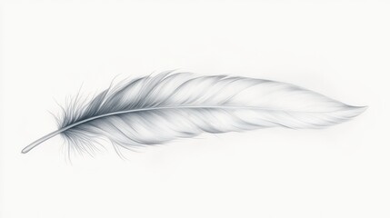 Fototapeta premium A feather is drawn in black and white