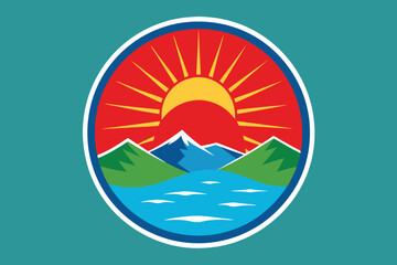 Round logo with blue background E.eps