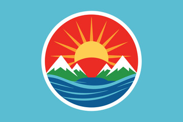 Round logo with blue background G.eps