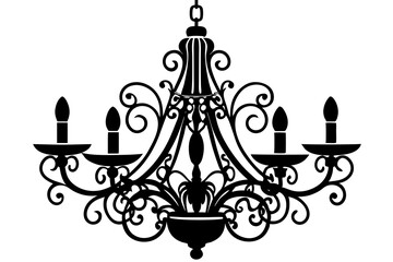 A chandelier icon silhouette vector illustration